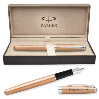 KALAM.KZ - Ручка перьевая Parker Sonnet Pink Gold CT, 0,8 мм F, черная S0947260