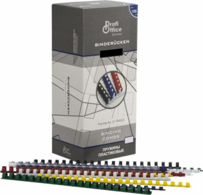 Пружина для переплета, 16мм, 1-130л, пластиковая, белая ProfiOffice