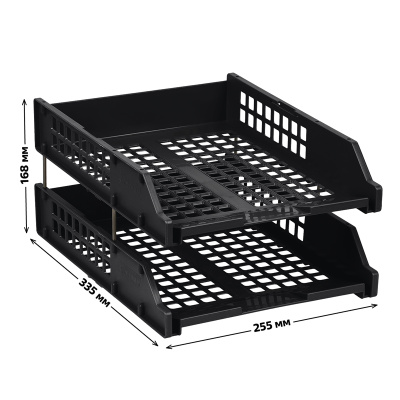 KALAM.KZ - Лоток горизонтальный А4, 2-х секционный, черный, Стамм Strong