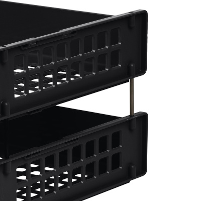 KALAM.KZ - Лоток горизонтальный А4, 2-х секционный, черный, Стамм Strong