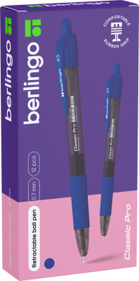 KALAM.KZ - Ручка шариковая, 0,7мм.,синяя, автоматическая,  чернила,Berlingo Classic Pro 