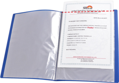 Папка с файлами, 100 файлов, А4, 0.95/0.030мм, пластик Foska