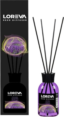 Освежитель-Аромадиффузор 110мл, Loreva с эфирными маслами с палочками, "Лаванда"