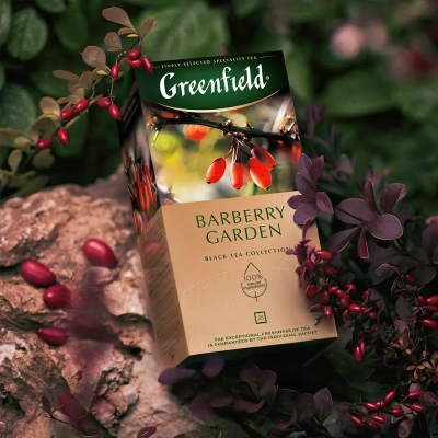 KALAM.KZ - Чай черный, 25 пакетиков Greenfield Barberry Garden, ( 1,5х25х10)  black tea