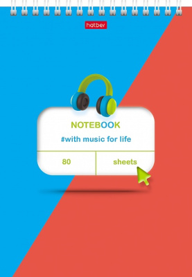 Блокнот 80л, А5, клетка, на гребне, лак, обл, мел. картон, жёст. подл.,   Virtual Box,"Hatber"