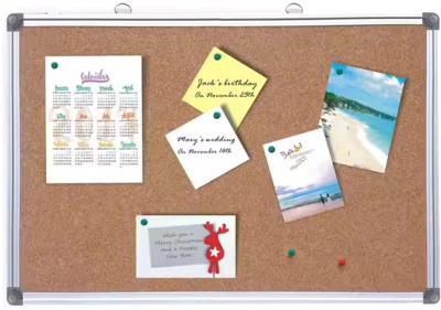 Доска пробковая 90x120см, алюминиевая рамка Foska