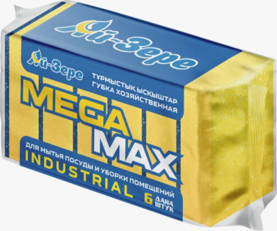 Губка для мытья посуды 6 шт в уп. универсальные Mega Max 15*9*4,5см, Ай-Зере