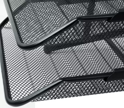 KALAM.KZ - Лоток горизонтальный А4, 2-х секционный, сетчатый, черный Foska