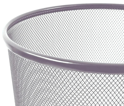 KALAM.KZ - Корзина для бумаг 21 л,  29,5x34,5см, круглая, сетчатая, металлическая, серебристая Foska