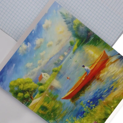 Тетрадь 48л, А5, клетка, скрепка, искусство, Эксмо