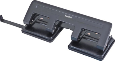 Дырокол на 4отверстия, 1-15л, металл, черный Foska