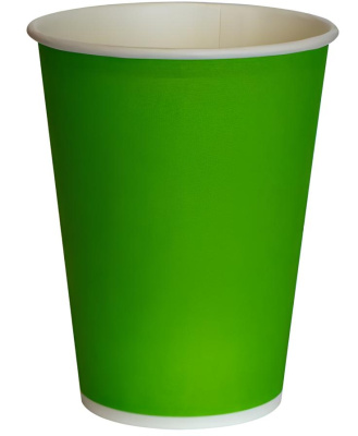 Стакан бумажный, 350 мл, d 90 мм, зеленый,  (50 шт в уп)