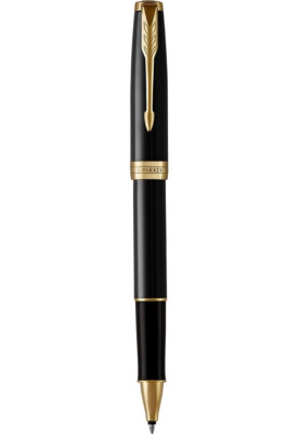 Ручка роллерная Parker Sonnet Black Lacquer GT, 0,5 мм F, черная, 1931496