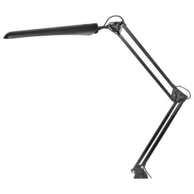 Лампа настольная светодиодная, на струбцине 8W, черная Гермес