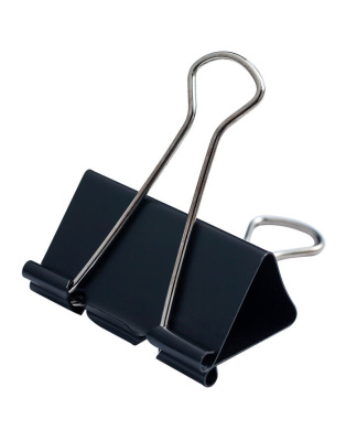 Зажим 25мм, для бумаги, черный Foska