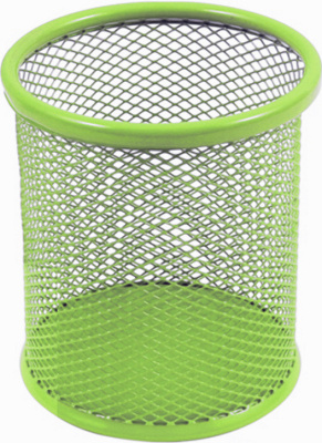 Стакан для ручек, 90x100мм, металл, салатовый Foska