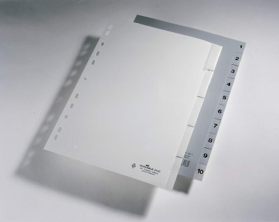 KALAM.KZ - Разделитель 1-10, А4, 10л, пластик, серый Durable