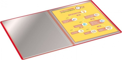 KALAM.KZ - Папка с файлами, 80 файлов, А4, 0.800мкр., пластик красная Бюрократ